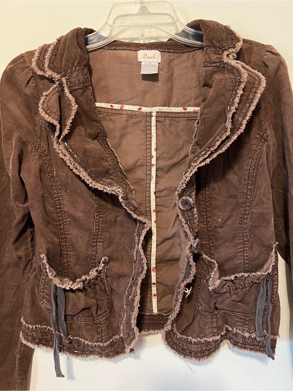 Lush Brown Ruffle-Trim Jacket - Picture 8 of 9